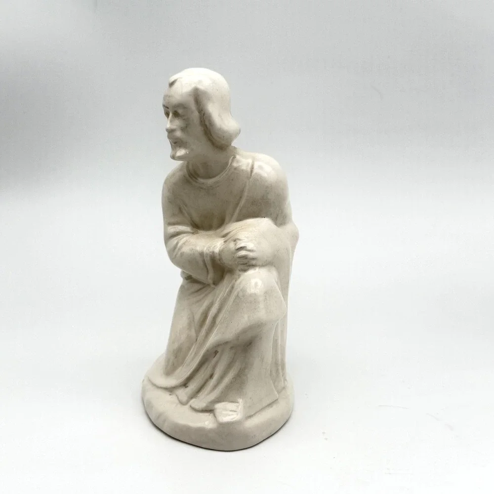 Vintage Holland Mold White Ceramic Nativity Set 4 Piece Mary Joseph Baby Jesus